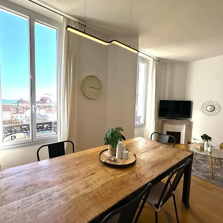 3 Bedrooms With Sea View - 4 Min Palais & Beaches Apartment